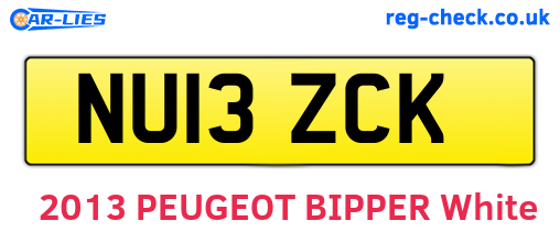 NU13ZCK are the vehicle registration plates.