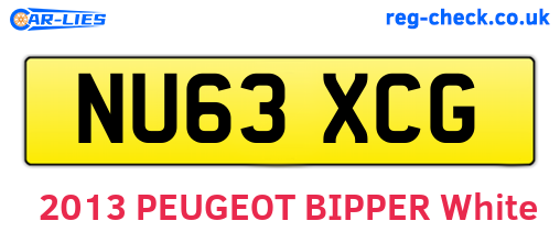 NU63XCG are the vehicle registration plates.