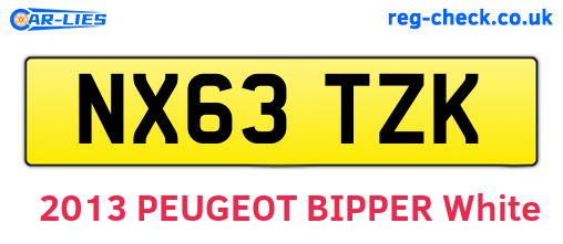 NX63TZK are the vehicle registration plates.