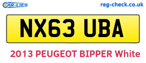 NX63UBA are the vehicle registration plates.