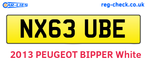 NX63UBE are the vehicle registration plates.
