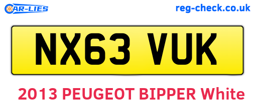NX63VUK are the vehicle registration plates.