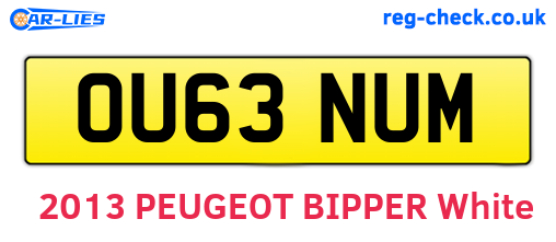 OU63NUM are the vehicle registration plates.