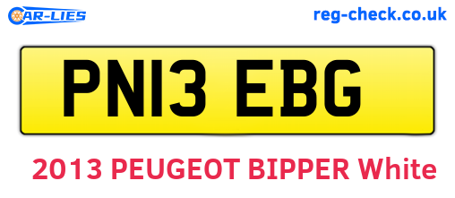 PN13EBG are the vehicle registration plates.