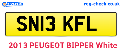 SN13KFL are the vehicle registration plates.