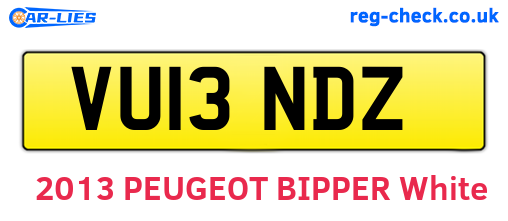 VU13NDZ are the vehicle registration plates.