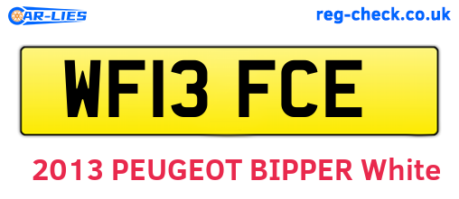 WF13FCE are the vehicle registration plates.
