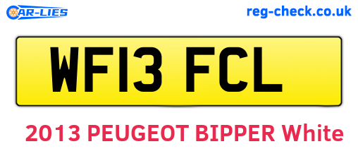 WF13FCL are the vehicle registration plates.