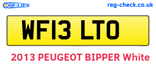 WF13LTO are the vehicle registration plates.