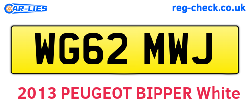 WG62MWJ are the vehicle registration plates.