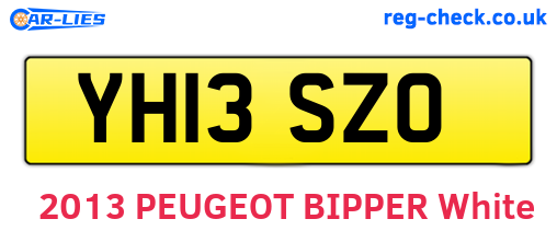 YH13SZO are the vehicle registration plates.