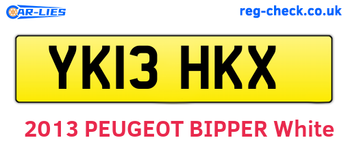 YK13HKX are the vehicle registration plates.