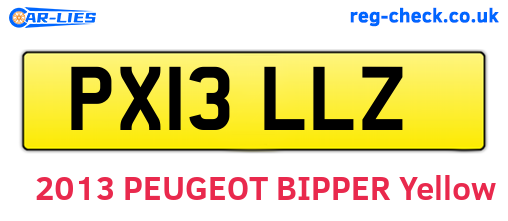 PX13LLZ are the vehicle registration plates.