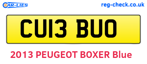 CU13BUO are the vehicle registration plates.
