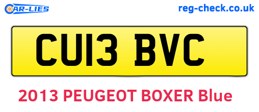 CU13BVC are the vehicle registration plates.