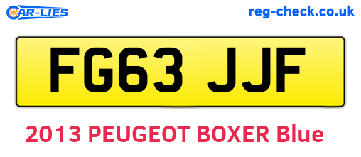 FG63JJF are the vehicle registration plates.