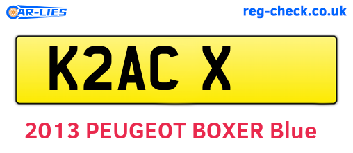 K2ACX are the vehicle registration plates.