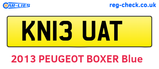 KN13UAT are the vehicle registration plates.