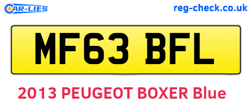 MF63BFL are the vehicle registration plates.