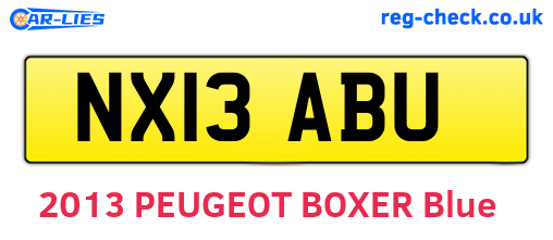 NX13ABU are the vehicle registration plates.