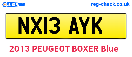 NX13AYK are the vehicle registration plates.