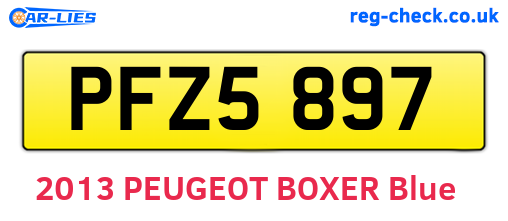 PFZ5897 are the vehicle registration plates.