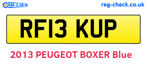 RF13KUP are the vehicle registration plates.