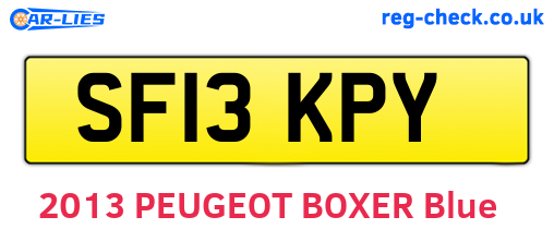SF13KPY are the vehicle registration plates.