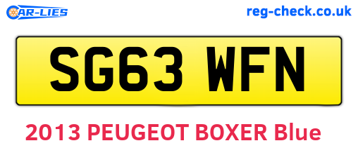SG63WFN are the vehicle registration plates.
