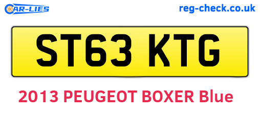 ST63KTG are the vehicle registration plates.