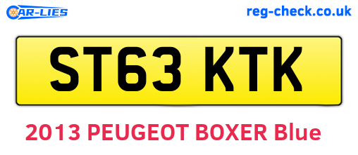 ST63KTK are the vehicle registration plates.