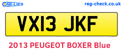 VX13JKF are the vehicle registration plates.