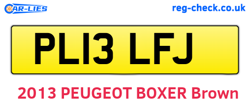 PL13LFJ are the vehicle registration plates.