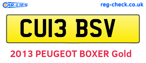 CU13BSV are the vehicle registration plates.