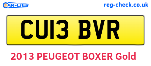 CU13BVR are the vehicle registration plates.