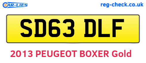 SD63DLF are the vehicle registration plates.