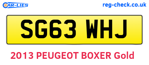 SG63WHJ are the vehicle registration plates.