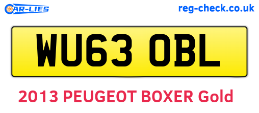 WU63OBL are the vehicle registration plates.
