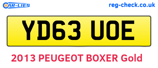 YD63UOE are the vehicle registration plates.
