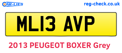 ML13AVP are the vehicle registration plates.