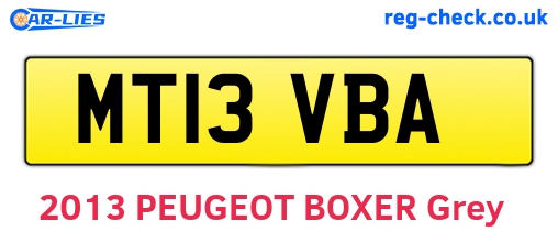 MT13VBA are the vehicle registration plates.