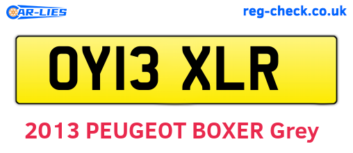 OY13XLR are the vehicle registration plates.