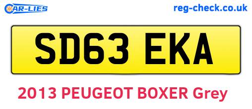 SD63EKA are the vehicle registration plates.