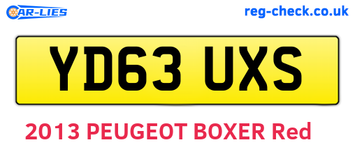 YD63UXS are the vehicle registration plates.