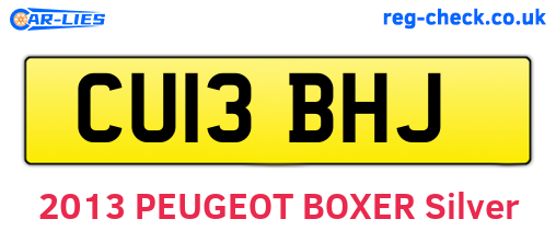 CU13BHJ are the vehicle registration plates.