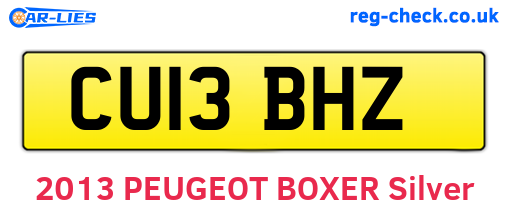 CU13BHZ are the vehicle registration plates.