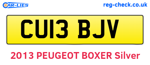CU13BJV are the vehicle registration plates.