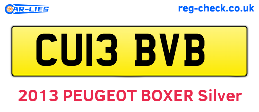 CU13BVB are the vehicle registration plates.