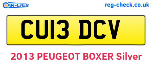 CU13DCV are the vehicle registration plates.