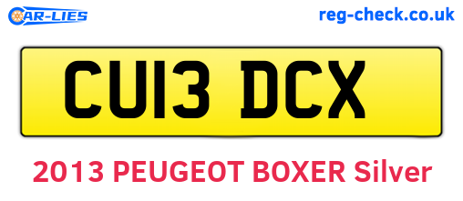CU13DCX are the vehicle registration plates.